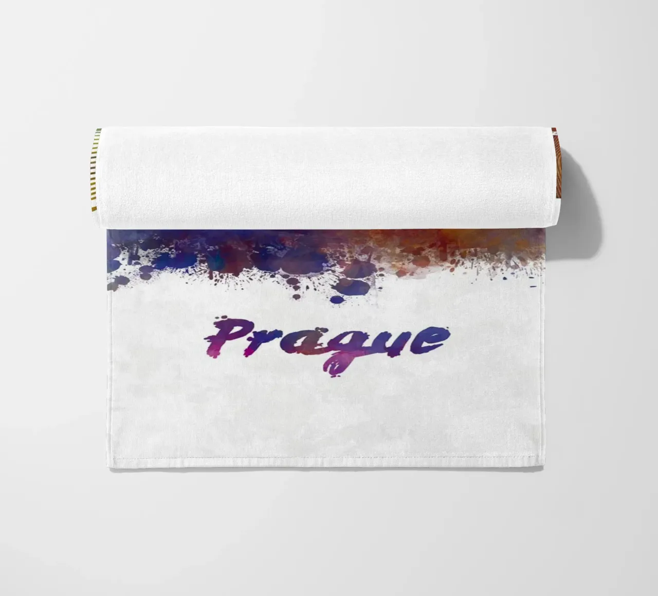 Lo skyline di Praga in acquerello telo mare da ARTVI-SHOP