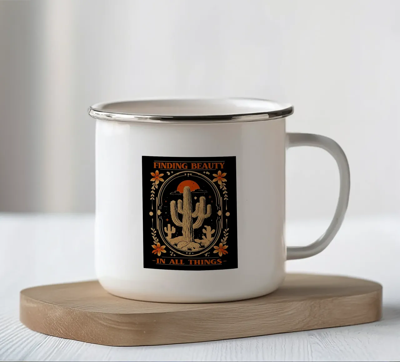 Cactus vintage tazza in smalto da RETRO VINTAGE EDITION