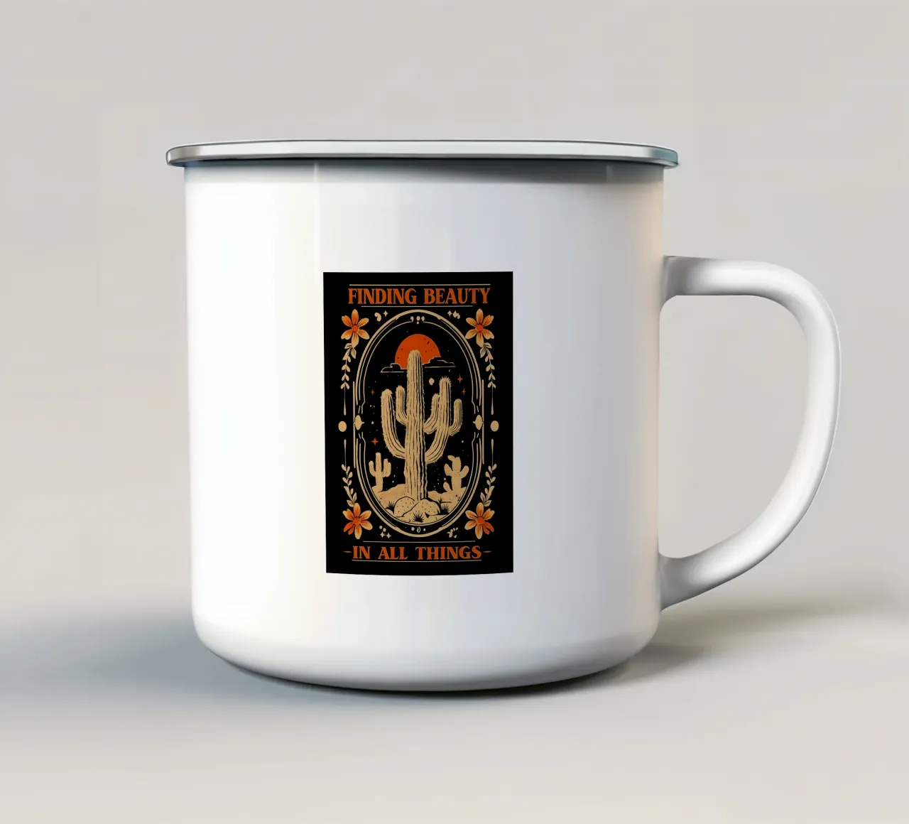 Cactus vintage tazza in smalto da RETRO VINTAGE EDITION