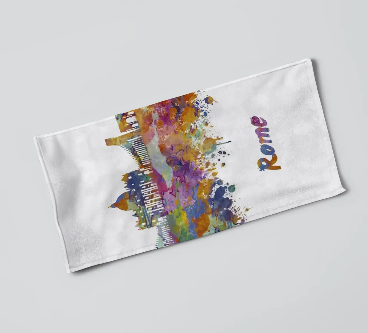 Lo skyline di Roma in acquerello asciugamano da bagno da 🎁 ARTVI-SHOP