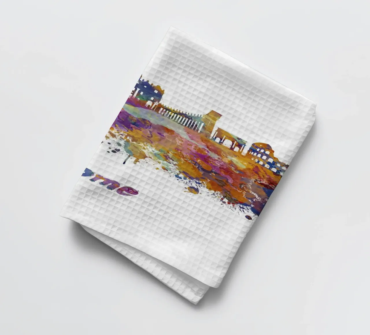 Lo skyline di Roma in acquerello canovaccio da cucina da 🎁 ARTVI-SHOP