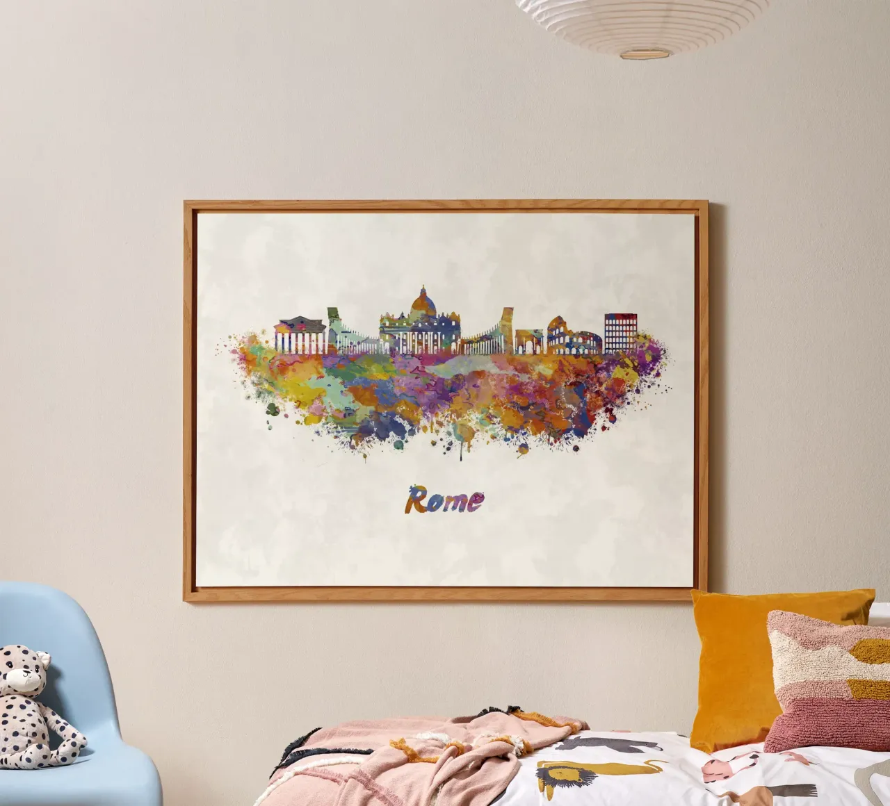 Skyline von Rom in Aquarell Alu-Dibond von 🎁 ARTVI-SHOP