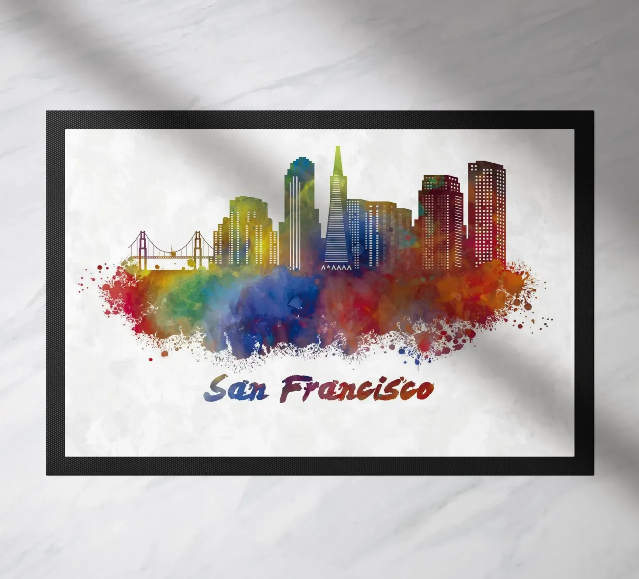 Lo skyline di San Francisco in acquerello zerbino da ARTVI-SHOP