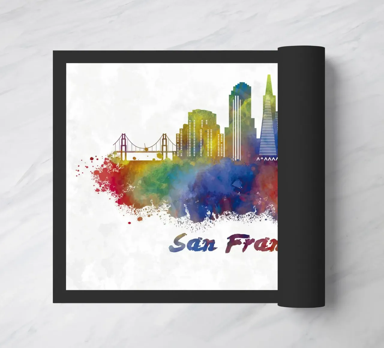 Lo skyline di San Francisco in acquerello zerbino da ARTVI-SHOP