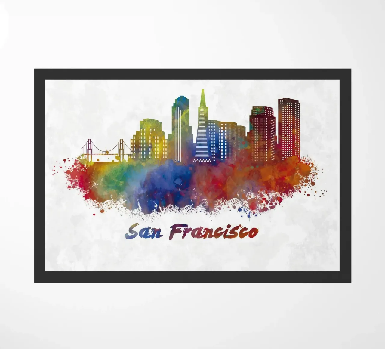 Lo skyline di San Francisco in acquerello zerbino da ARTVI-SHOP