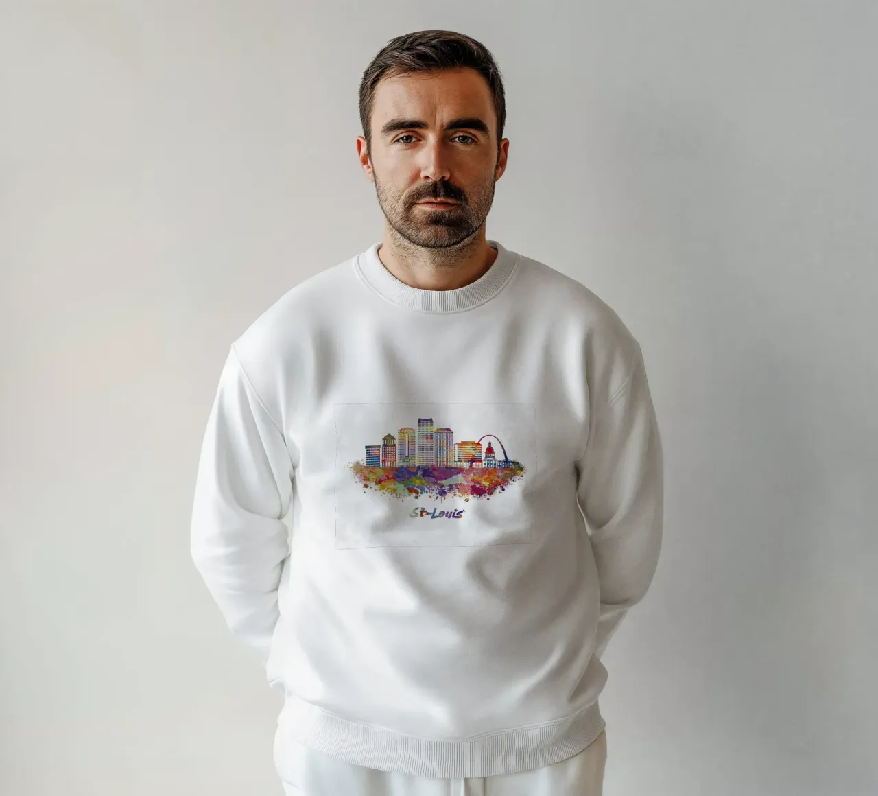 Lo skyline di St. Louis in acquerello felpa da ARTVI-SHOP