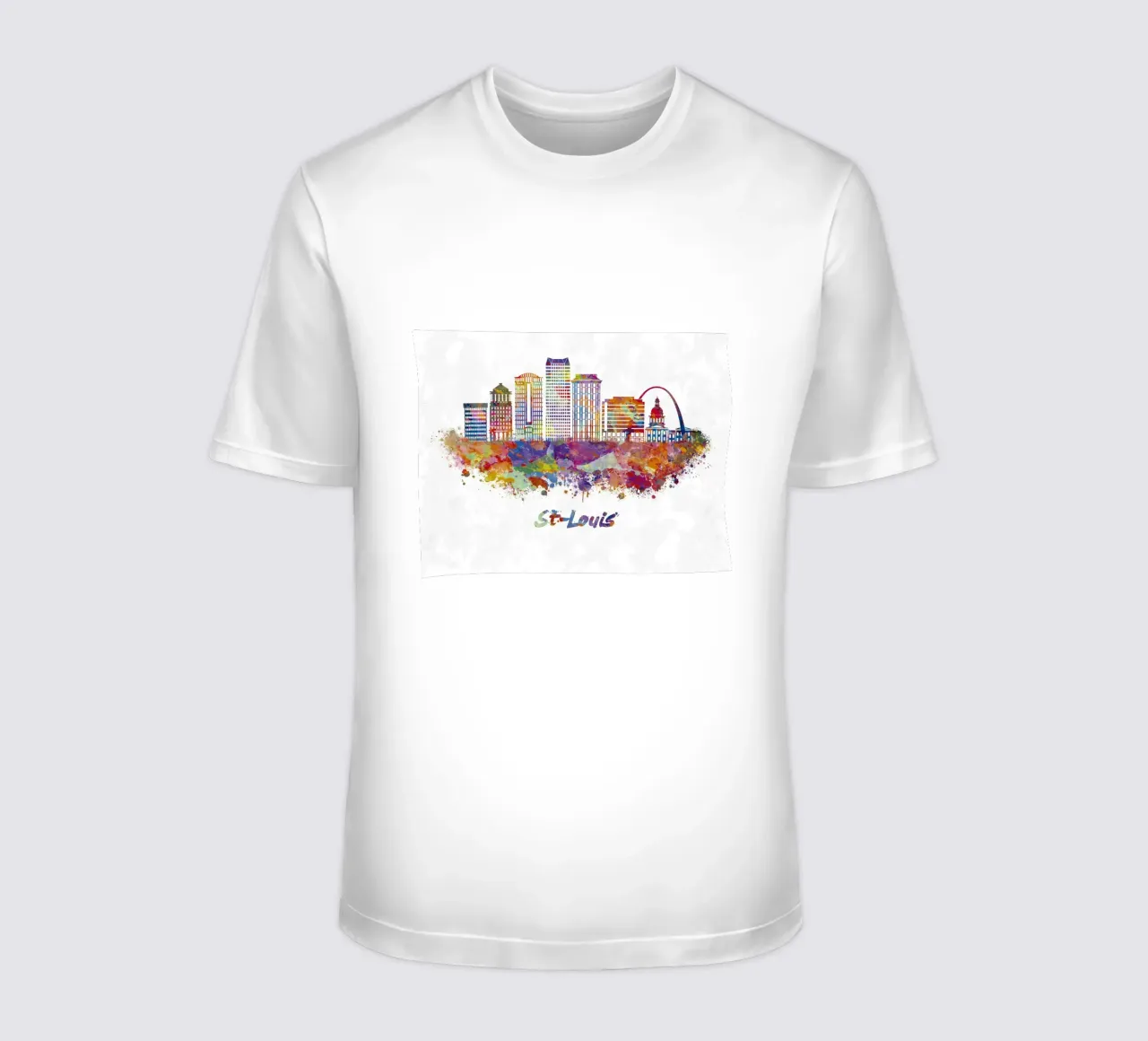 Lo skyline di St. Louis in acquerello t-shirt da 🎁 ARTVI-SHOP