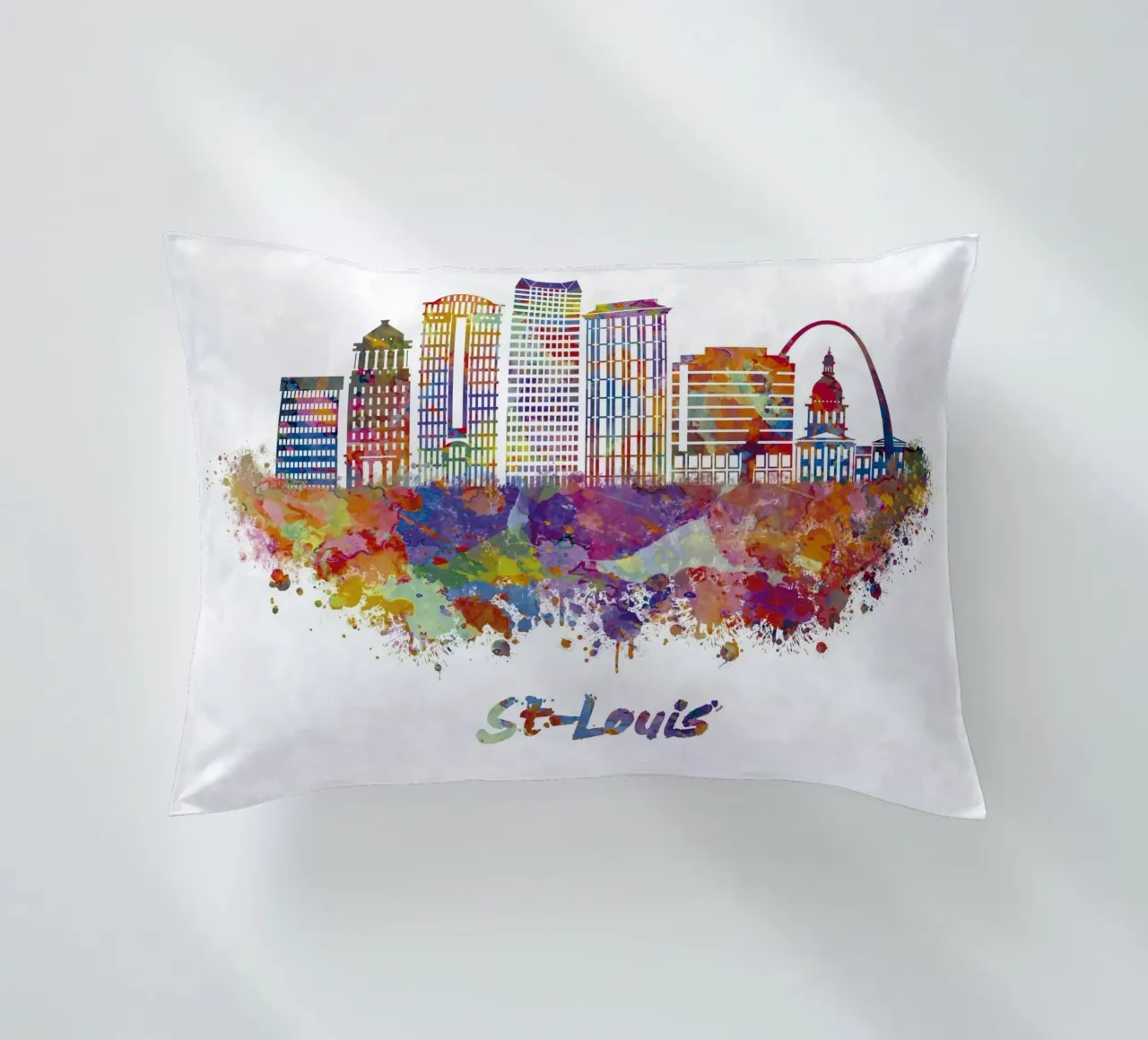Lo skyline di St. Louis in acquerello cuscino da 🎁 ARTVI-SHOP