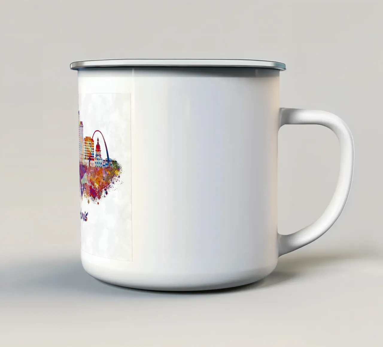 Lo skyline di St. Louis in acquerello tazza in smalto da ARTVI-SHOP