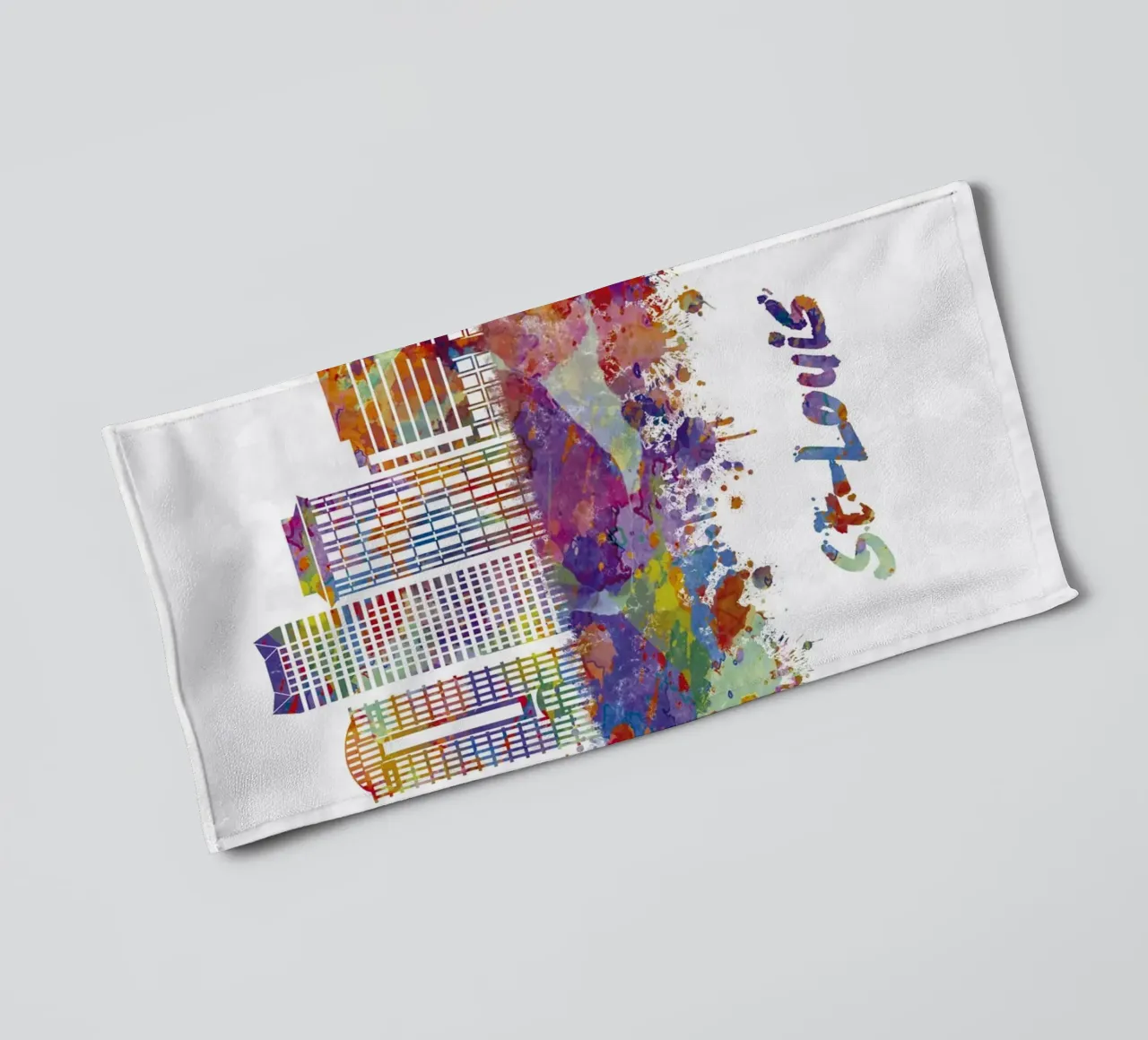 Lo skyline di St. Louis in acquerello asciugamano da bagno da 🎁 ARTVI-SHOP