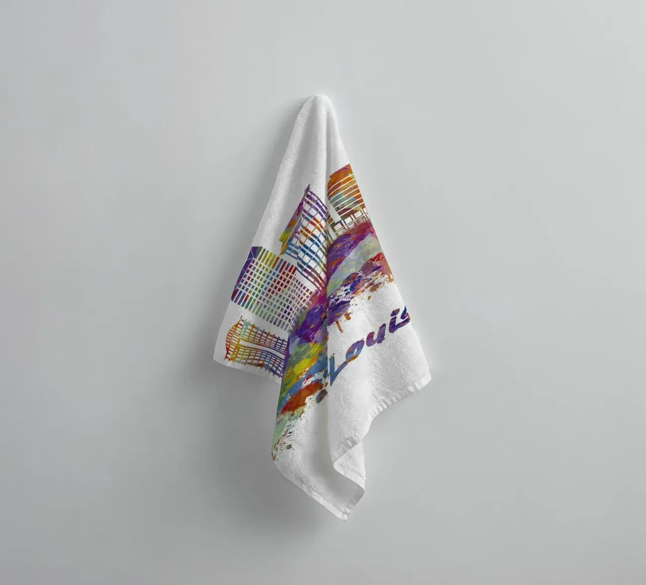Lo skyline di St. Louis in acquerello asciugamano da bagno da 🎁 ARTVI-SHOP