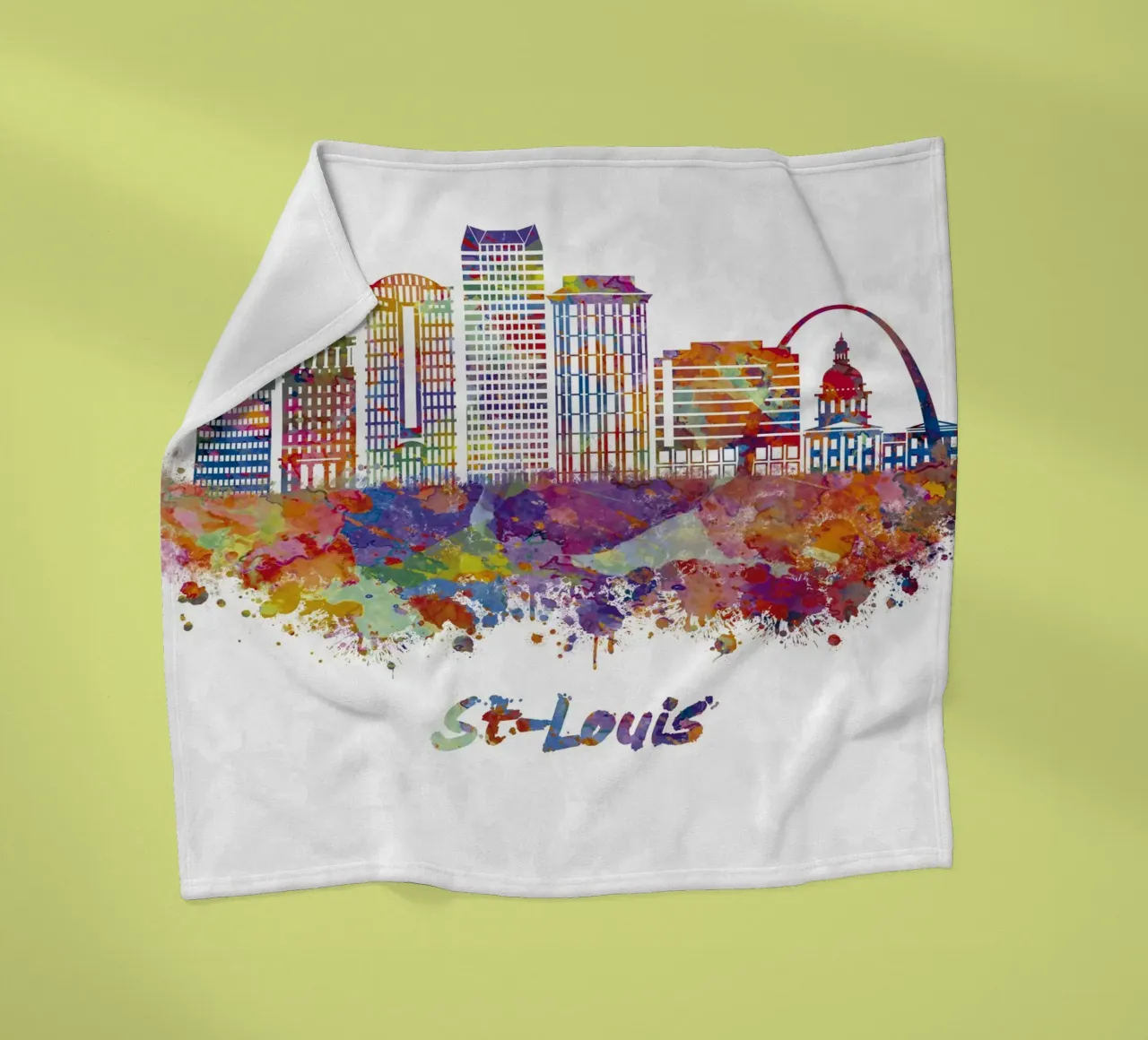 Lo skyline di St. Louis in acquerello coperta in pile da 🎁 ARTVI-SHOP