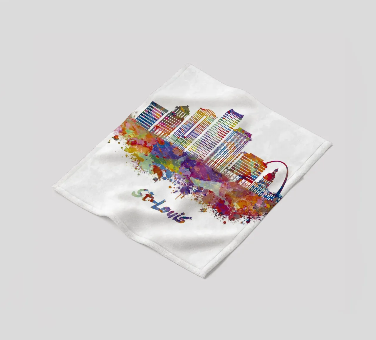 Lo skyline di St. Louis in acquerello coperta in pile da 🎁 ARTVI-SHOP