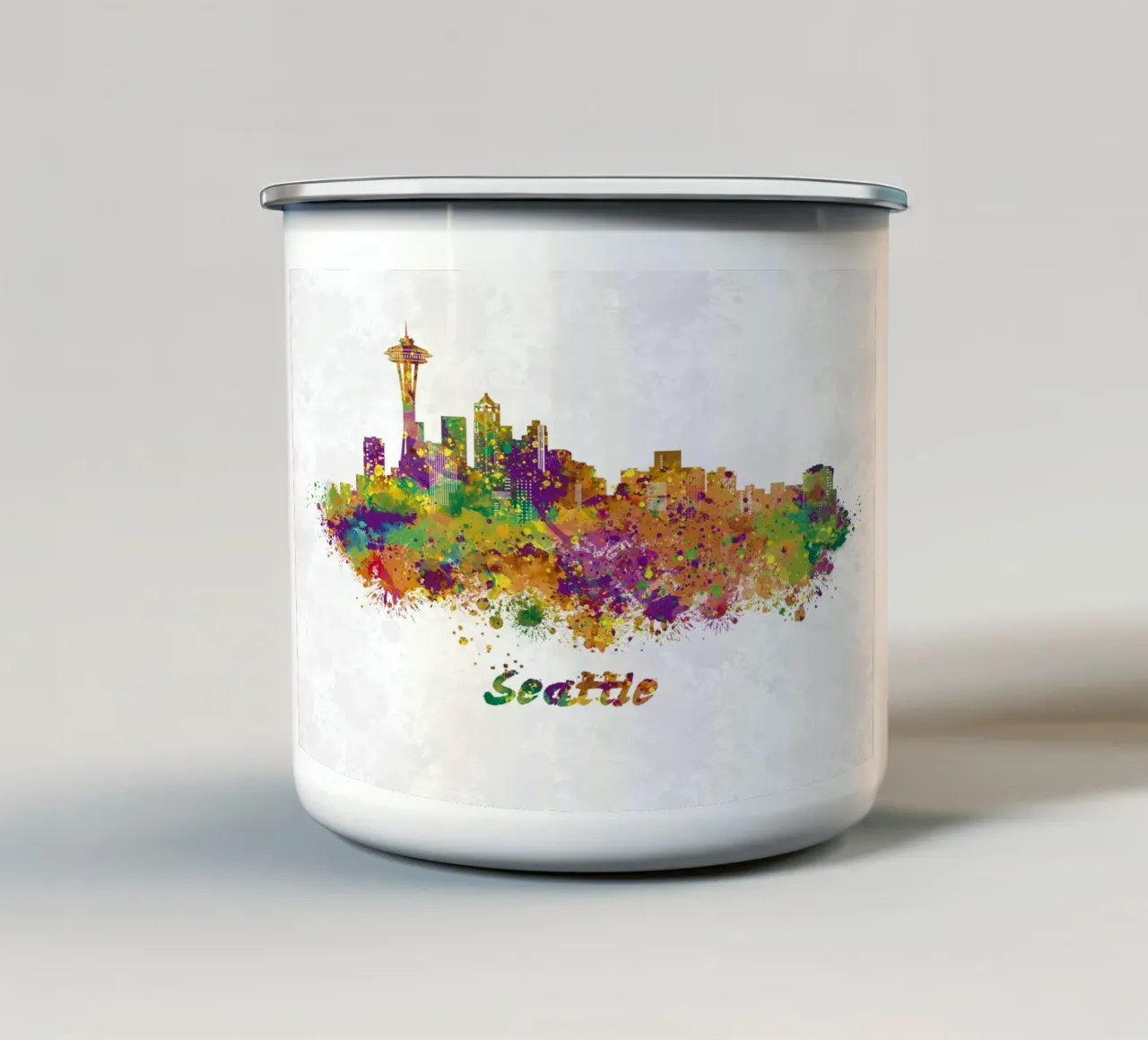 Lo skyline di Seattle in acquerello tazza in smalto da ARTVI-SHOP