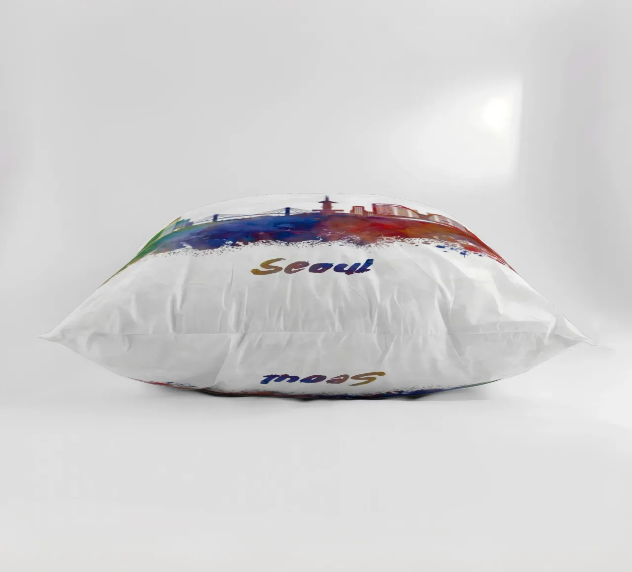 Lo skyline di Seul in acquerello cuscino da ARTVI-SHOP