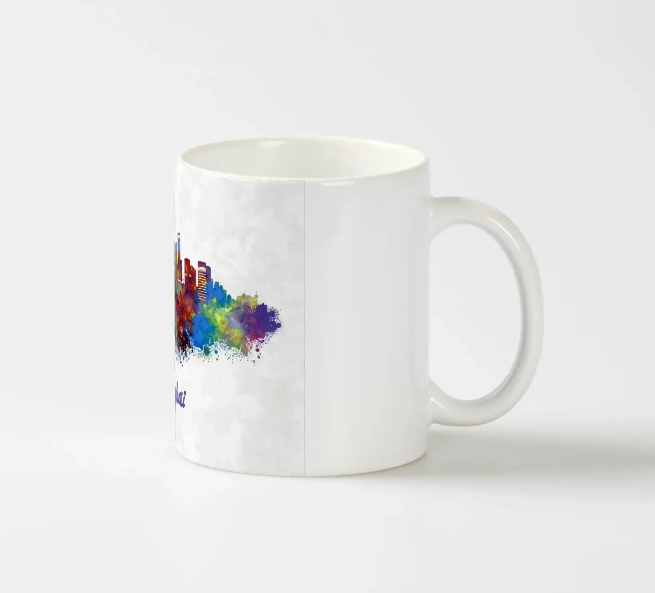 Lo skyline di Shanghai in acquerello tazza in ceramica da ARTVI-SHOP