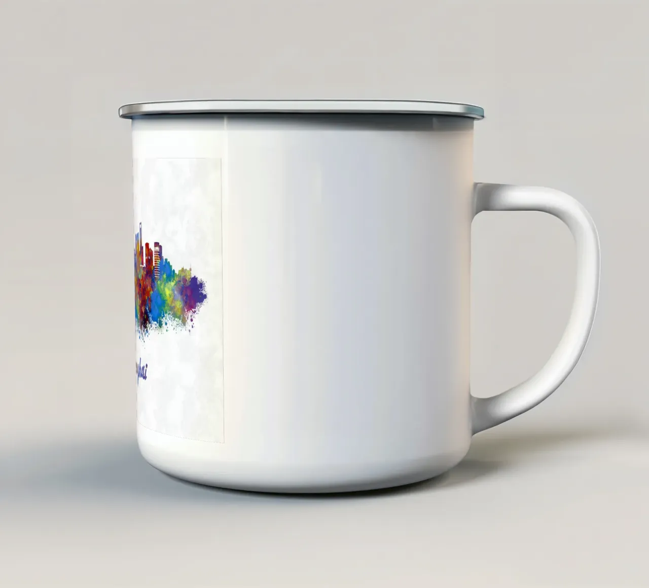 Lo skyline di Shanghai in acquerello tazza in smalto da ARTVI-SHOP