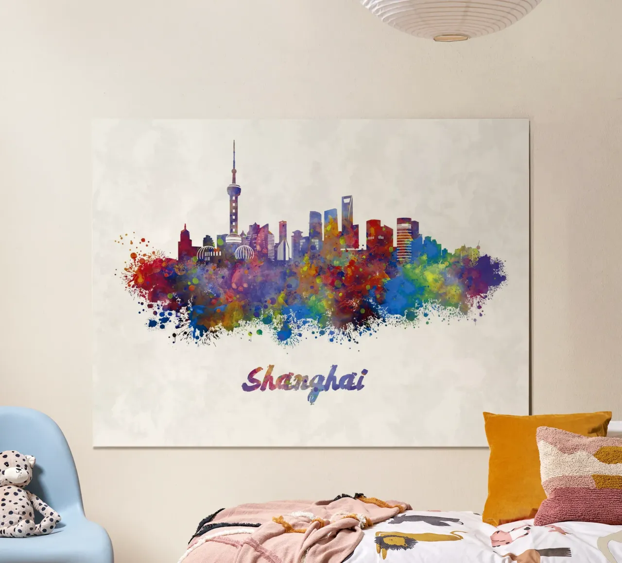 Lo skyline di Shanghai in acquerello carta hahnemühle da ARTVI-SHOP
