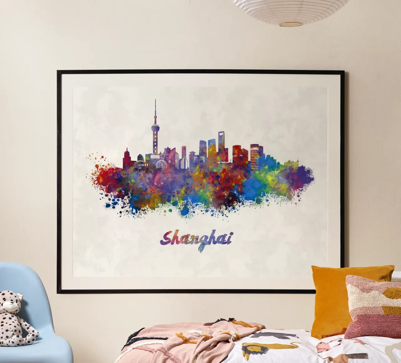 Lo skyline di Shanghai in acquerello carta hahnemühle da ARTVI-SHOP