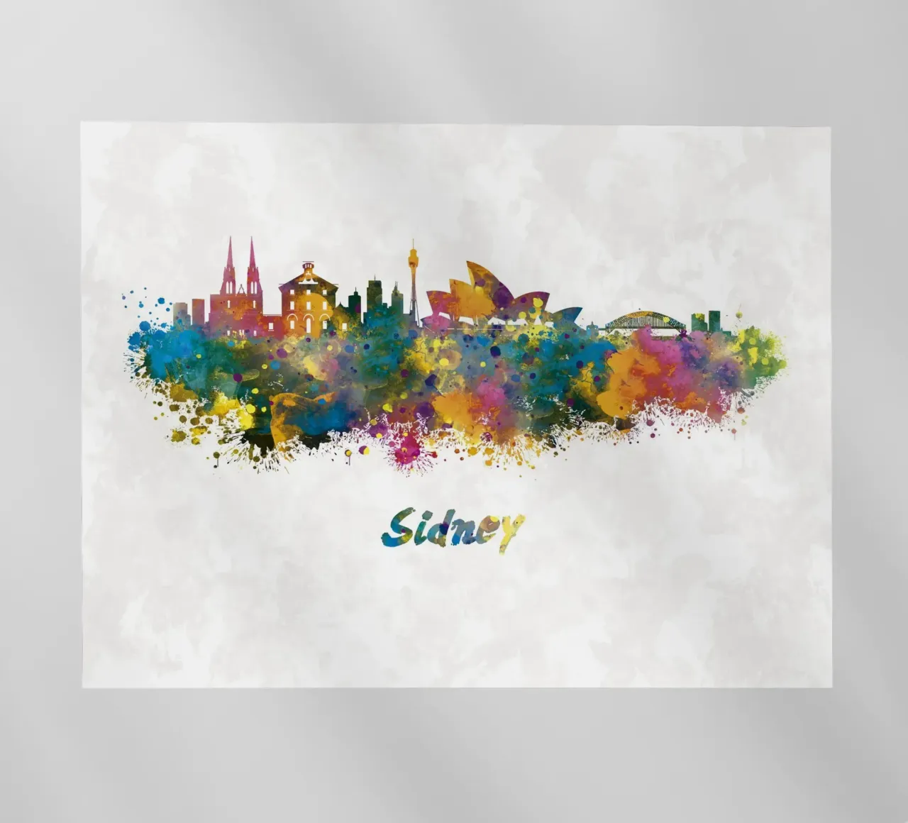 Lo skyline di Sydney in acquerello pellicola backlit da 🎁 ARTVI-SHOP