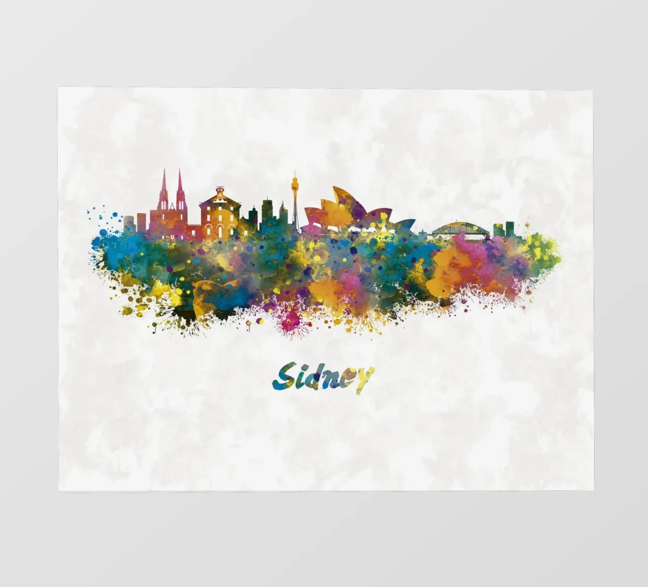 Lo skyline di Sydney in acquerello pellicola backlit da 🎁 ARTVI-SHOP