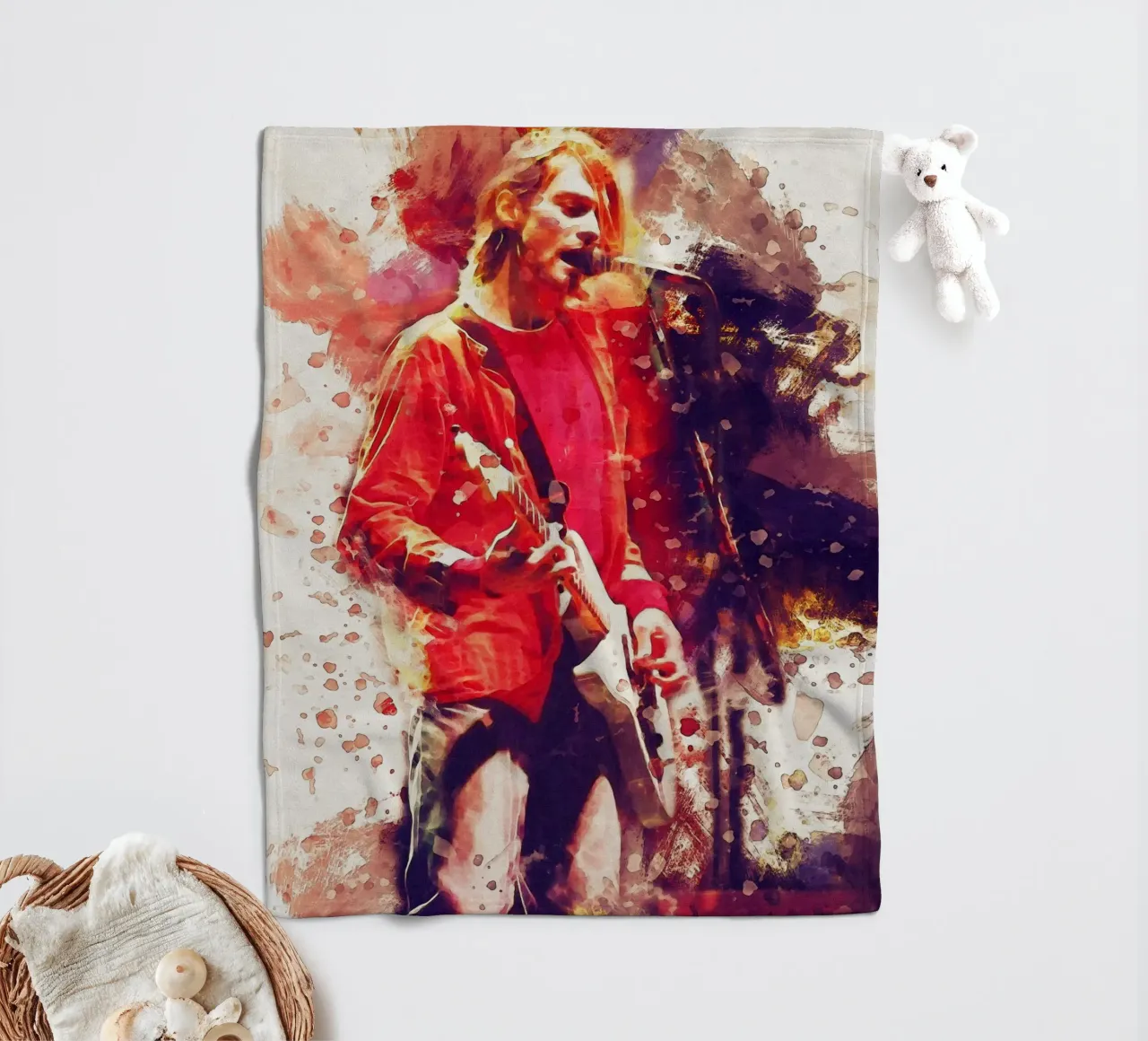 Smudge Kurt Cobain mostra lunedì coperta in pile da Gunawan Rb