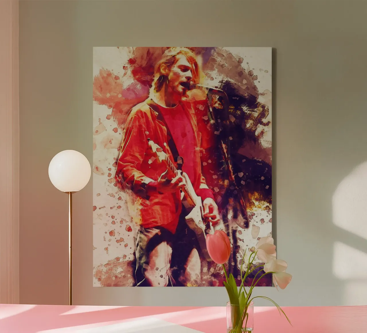 Smudge Kurt Cobain mostra lunedì tela con Cornice a cassetta da Gunawan Rb