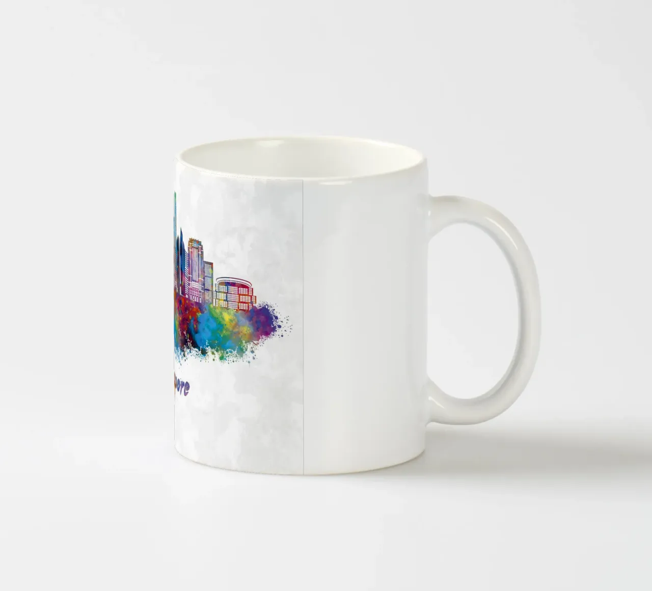 Lo skyline di Singapore in acquerello tazza in ceramica da 🎁 ARTVI-SHOP