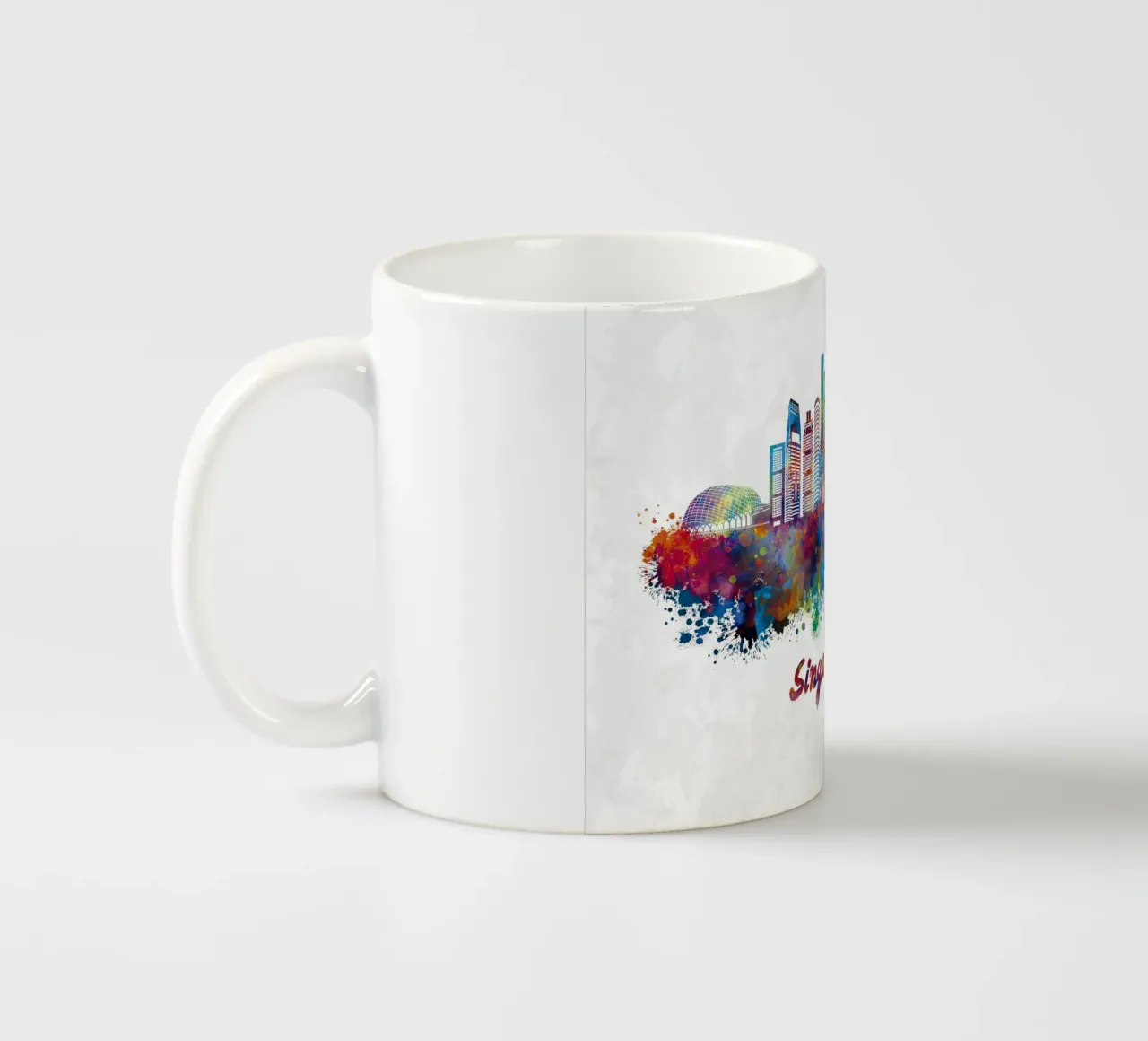 Lo skyline di Singapore in acquerello tazza in ceramica da 🎁 ARTVI-SHOP