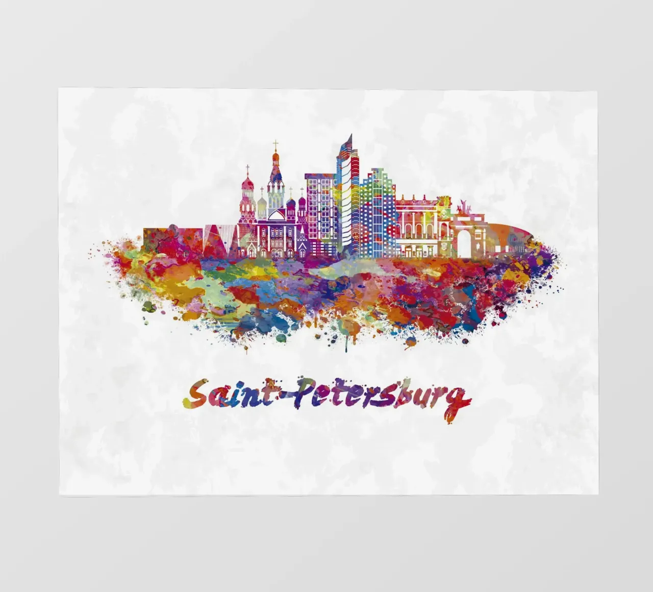 Lo skyline di San Pietroburgo in acquerello telo in pvc da ARTVI-SHOP