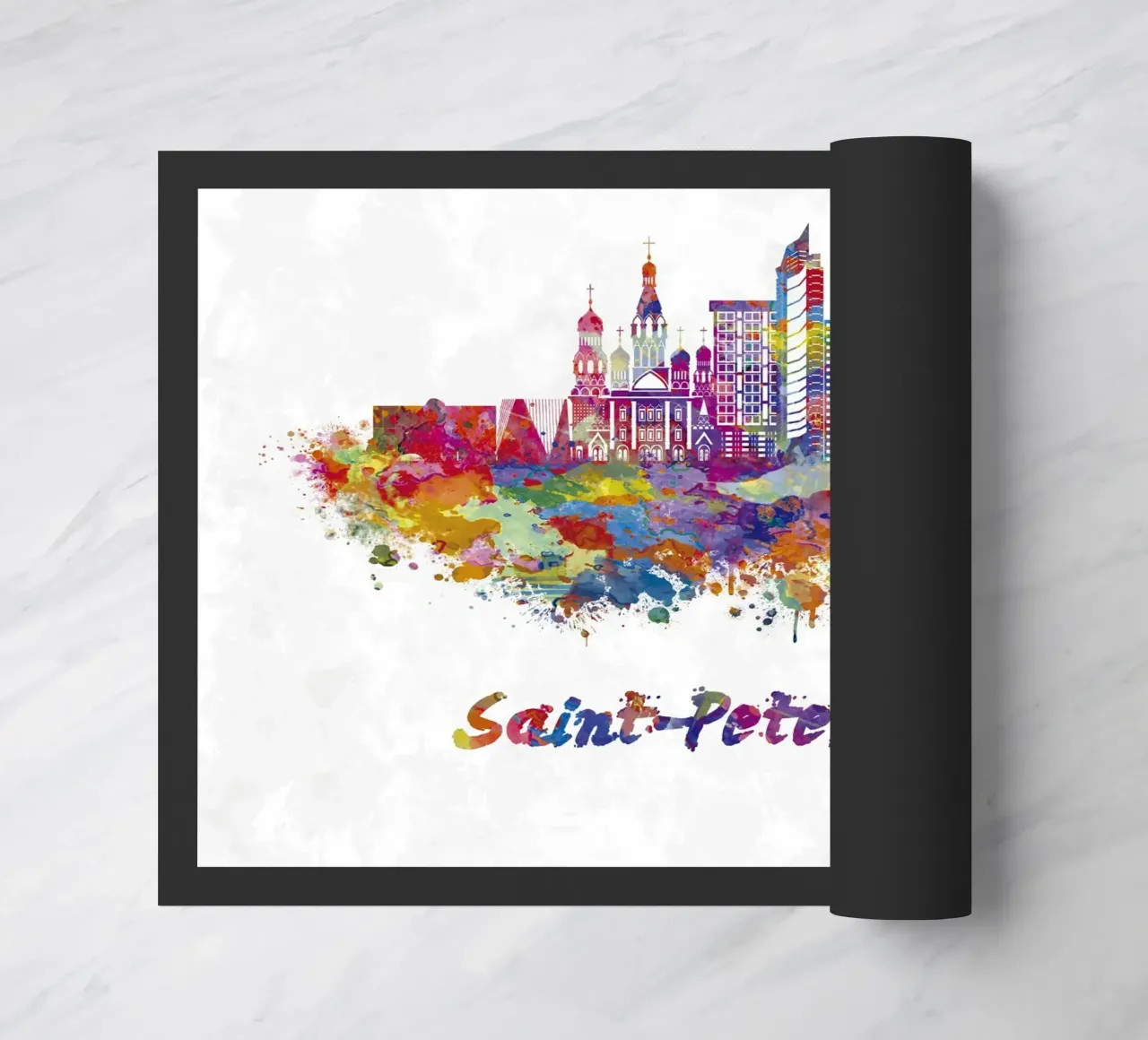 Lo skyline di San Pietroburgo in acquerello zerbino da ARTVI-SHOP