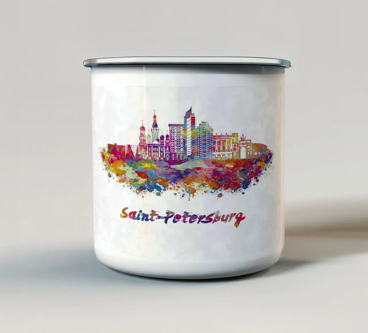 Lo skyline di San Pietroburgo in acquerello tazza in smalto da ARTVI-SHOP