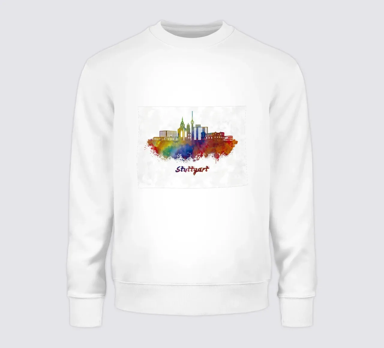 Lo skyline di Stoccarda in acquerello felpa da ARTVI-SHOP
