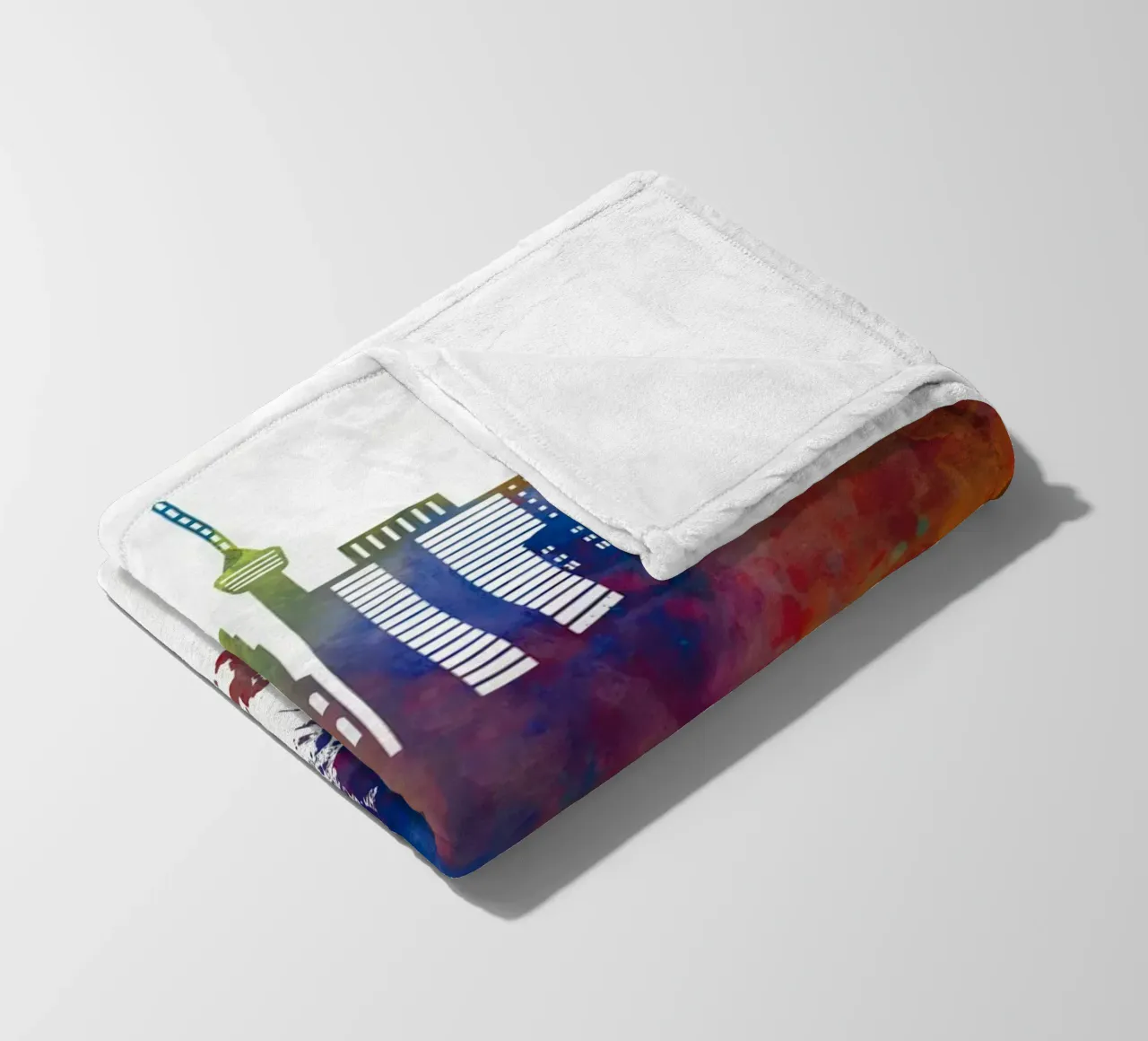 Lo skyline di Stoccarda in acquerello coperta in pile da 🎁 ARTVI-SHOP
