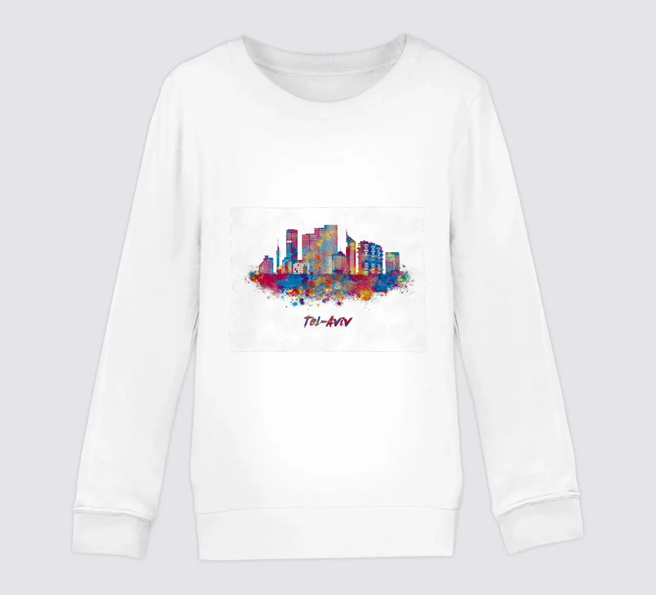 Lo skyline di Tel Aviv in acquerello felpa bambino da ARTVI-SHOP