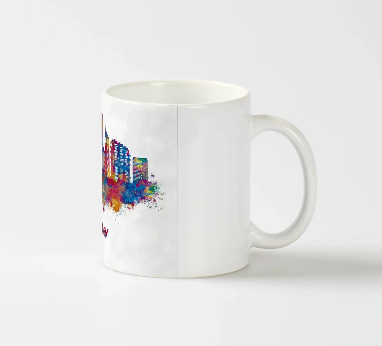 Lo skyline di Tel Aviv in acquerello tazza in ceramica da ARTVI-SHOP