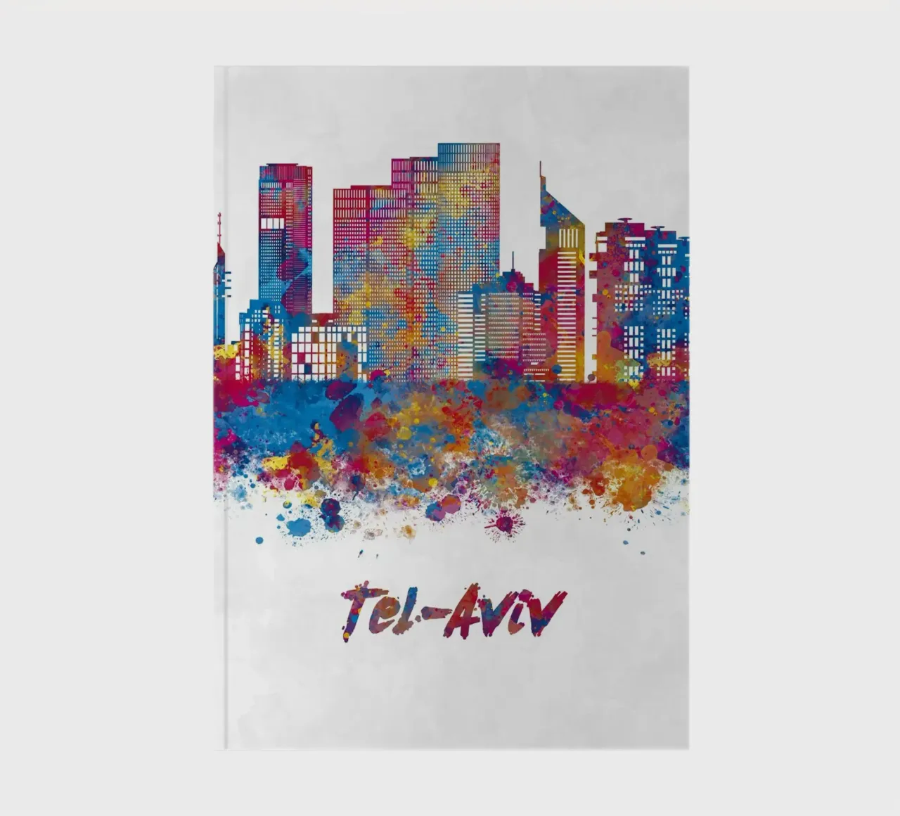 Lo skyline di Tel Aviv in acquerello diario da 🎁 ARTVI-SHOP