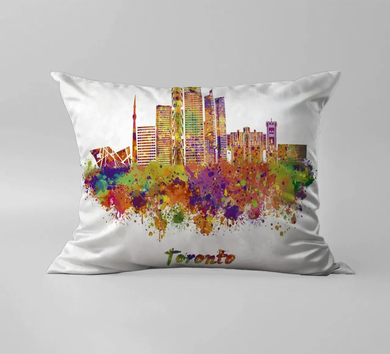 Lo skyline di Toronto in acquerello cuscino da ARTVI-SHOP