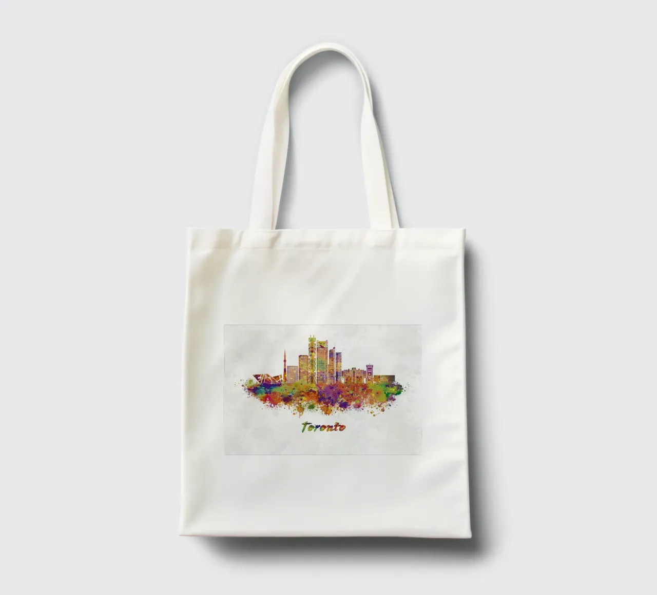 Lo skyline di Toronto in acquerello borsa in juta da 🎁 ARTVI-SHOP