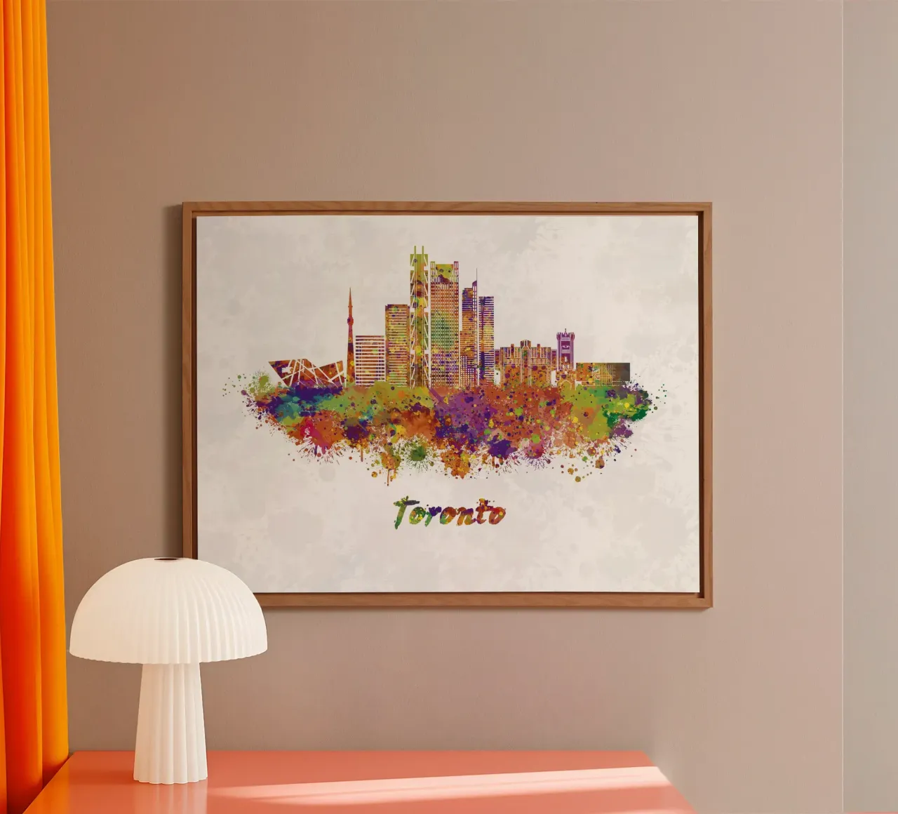 Lo skyline di Toronto in acquerello alluminio dibond da ARTVI-SHOP