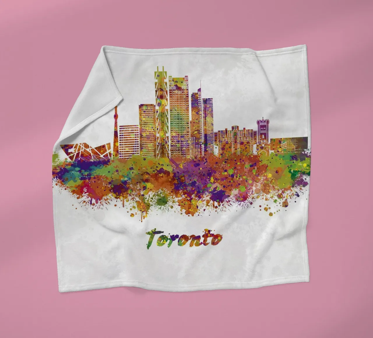 Lo skyline di Toronto in acquerello coperta in pile da ARTVI-SHOP