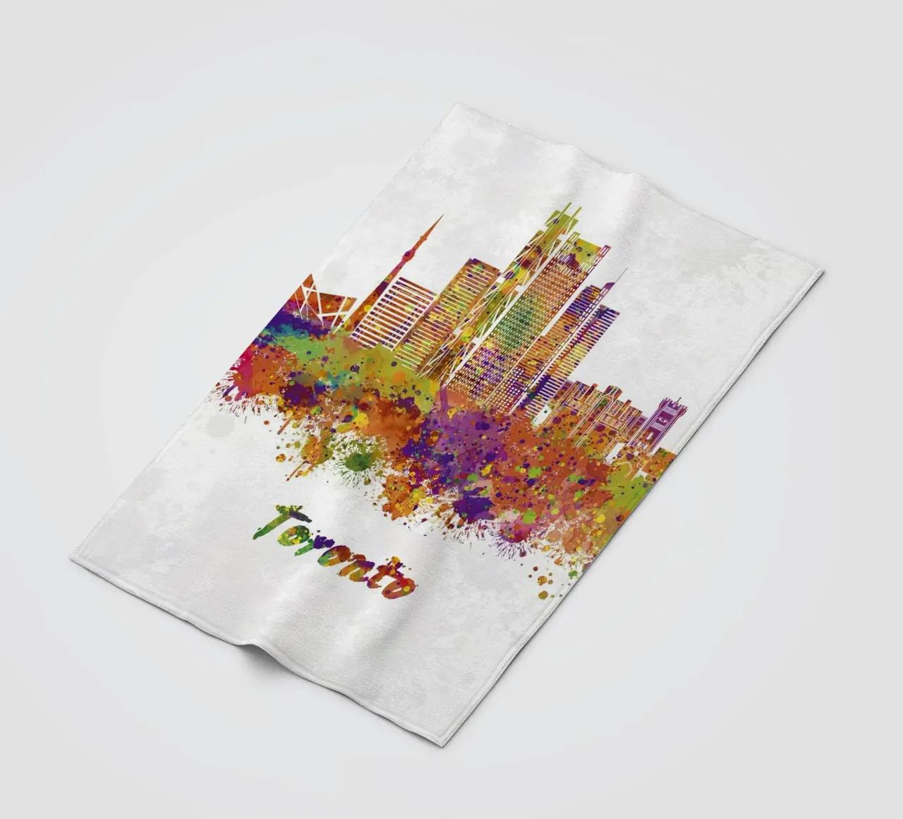 Lo skyline di Toronto in acquerello coperta in pile da ARTVI-SHOP