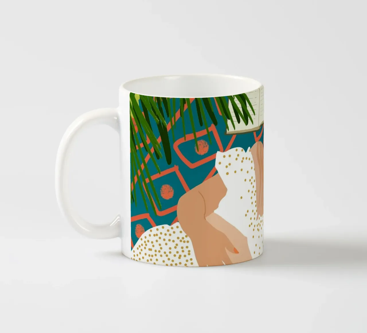Beach. Read. Sleep. Repeat. Bohemian Birds Vacation ceramic mug by 83oranges