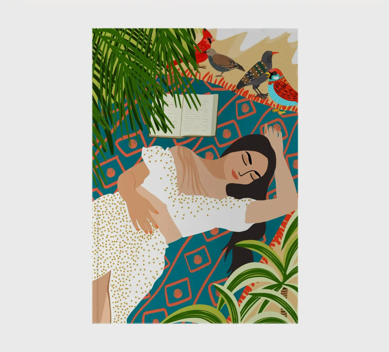 Beach. Read. Sleep. Repeat. Bohemian Birds Vacation notebook by 83oranges