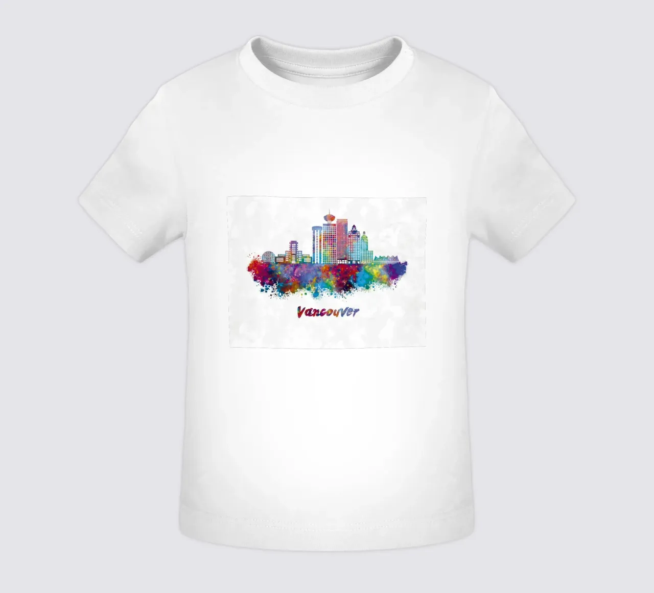 Lo skyline di Vancouver in acquerello maglietta neonato da 🎁 ARTVI-SHOP