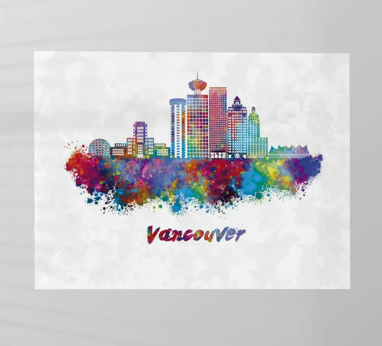 Lo skyline di Vancouver in acquerello pellicola backlit da ARTVI-SHOP