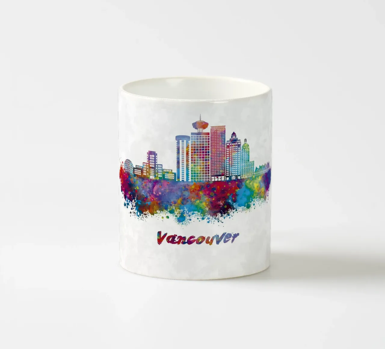 Lo skyline di Vancouver in acquerello tazza in ceramica da ARTVI-SHOP
