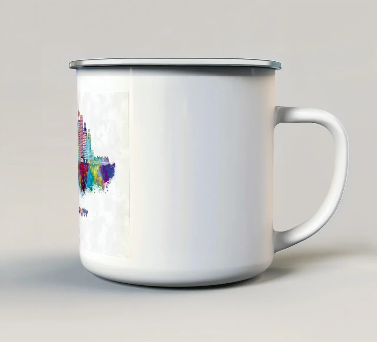 Lo skyline di Vancouver in acquerello tazza in smalto da ARTVI-SHOP