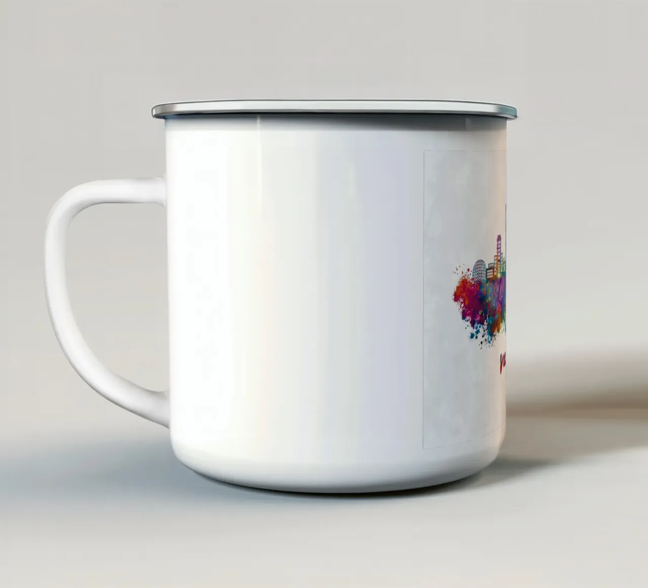 Lo skyline di Vancouver in acquerello tazza in smalto da ARTVI-SHOP