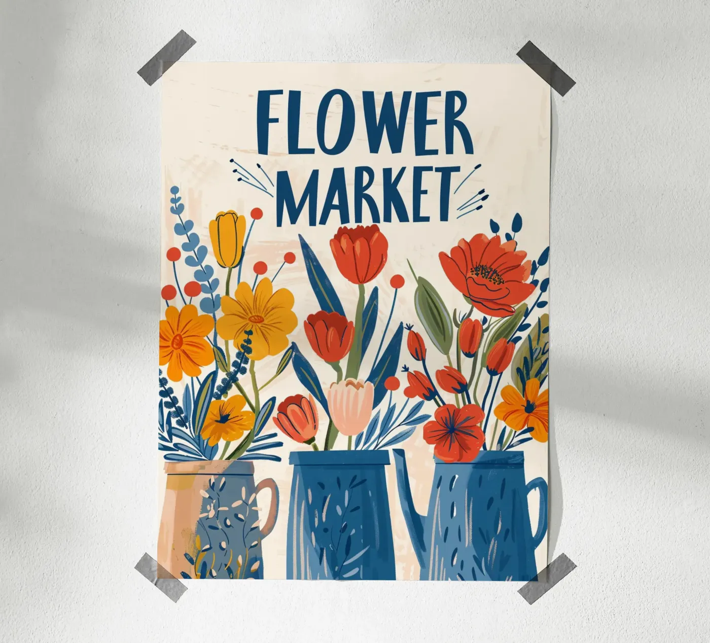Blumenmarkt Poster von 🎁 NOBELART